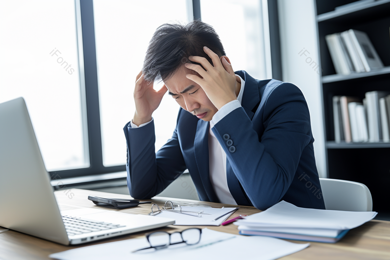 职场商务男士压力大抱头难过,高清,摄影图,摄影图片,图片大全,摄影图免费下载